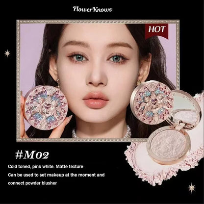 Flower Knows Little Angel Collection Relief Highlight Face Powder Iluminador Makeup Contour Highlighter Palette 8G/0.3Fl.Oz