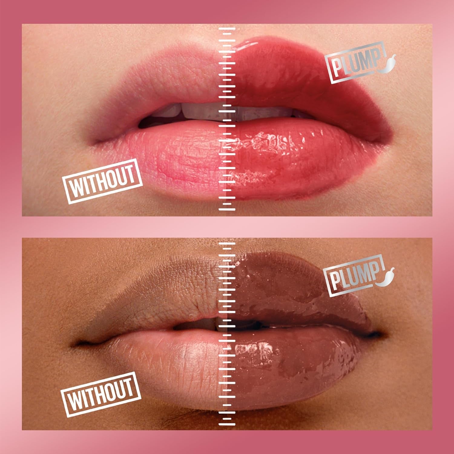Lifter Gloss Lifter Plump, Plumping Lip Gloss with Chili Pepper and 5% Maxi-Lip, Mauve Bite, Sheer Mauve, 1 Count