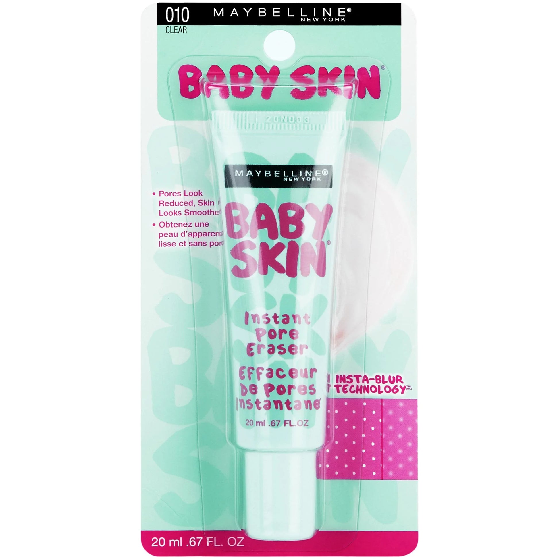 (2 Pack)  Baby Skin Instant Pore Eraser Primer, Clear, 0.67 Fl Oz