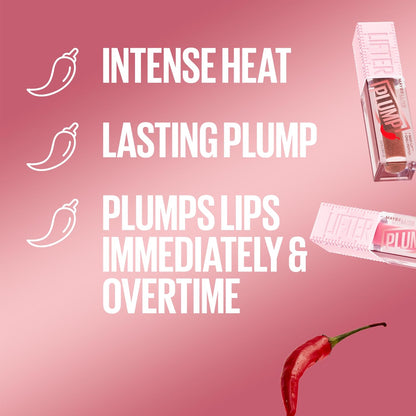 Lifter Gloss Lifter Plump, Plumping Lip Gloss with Chili Pepper and 5% Maxi-Lip, Mauve Bite, Sheer Mauve, 1 Count