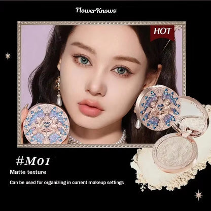 Flower Knows Little Angel Collection Relief Highlight Face Powder Iluminador Makeup Contour Highlighter Palette 8G/0.3Fl.Oz
