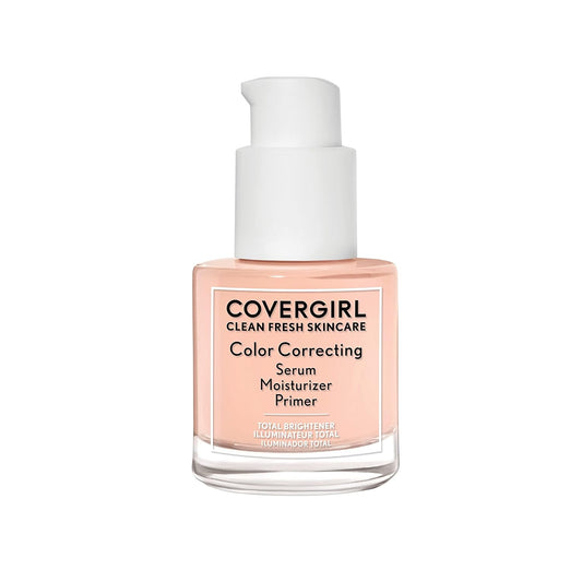 Clean Fresh Skincare Color Correcting Serum Moisturizer Primer, Total Brightener, for Light Skin Tones