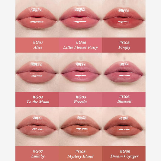 Midsummer Fairytales Lip Gloss-Glowy Moisturizing Coating Lip Lacquer-Hydrating Tinted Lip Oil for Girls&Women-Vegan & Cruelty Free-0.17Fl Oz(G06 Bluebell)