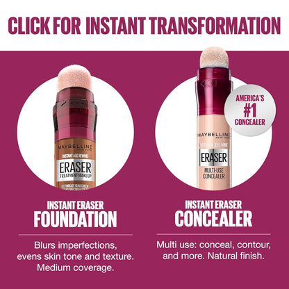 Instant Age Rewind Eraser Treatment Makeup with SPF 18, anti Aging Concealer Infused with Goji Berry and Collagen, Creamy Ivory, 1 Count